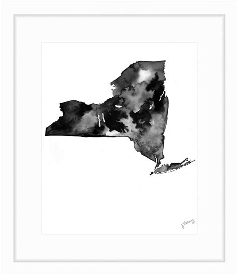 New York State Watercolor Map - Etsy