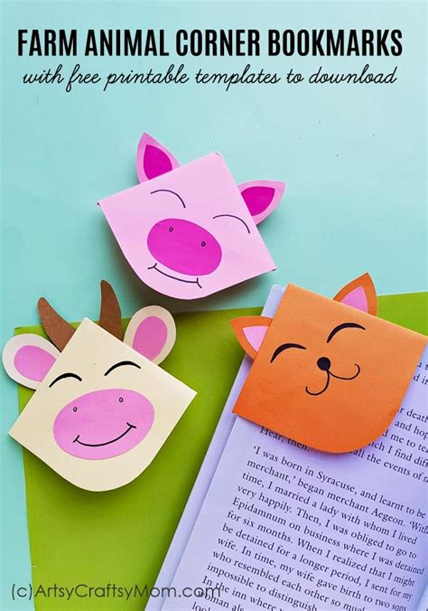 DIY Farm Animal Corner Bookmarks