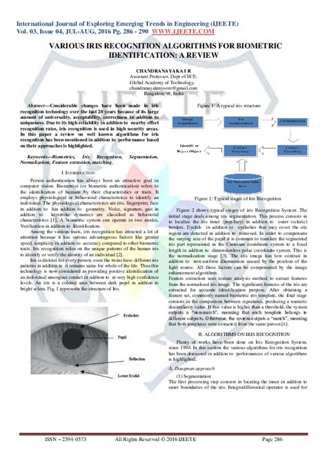 (PDF) VARIOUS IRIS RECOGNITION ALGORITHMS FOR BIOMETRIC IDENTIFICATION ...