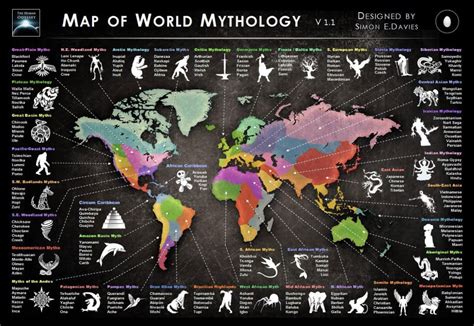 Map of World Mythology by Simon E. Davies - Tibetan Buddhist Encyclopedia