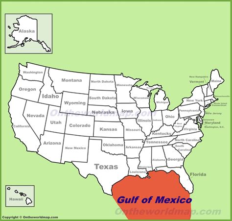 Gulf of Mexico location on the U.S. map - Ontheworldmap.com