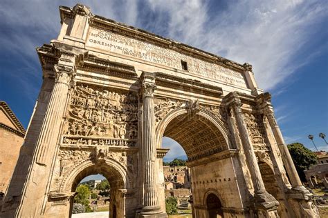 Arch of Septimius Severus. Rome Stock Image - Image of triumphal ...