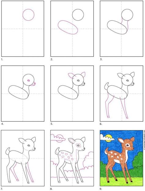 How to Draw a Cute Deer Step by Step - Holdia Kied1972