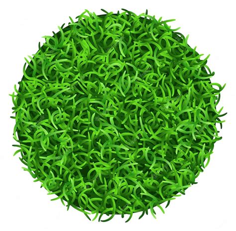 Premium Vector | Grass circle realistic lawn round patch top view