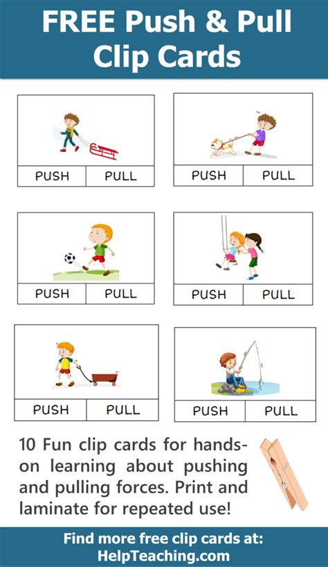 Identify Push And Pull Forces Worksheets