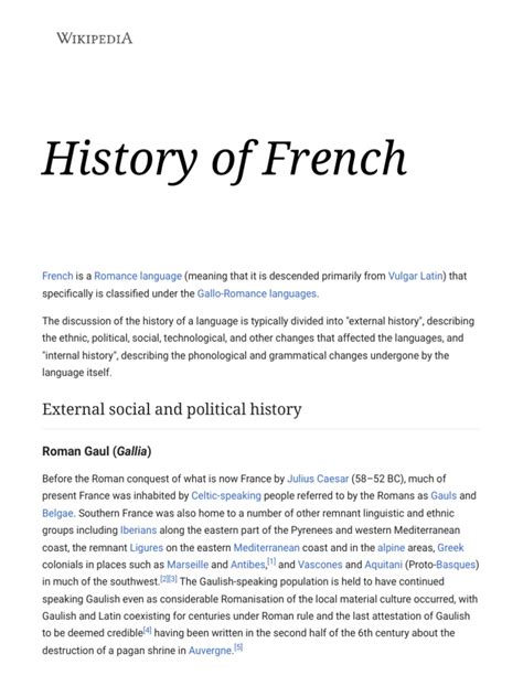 History of French | PDF | Gaul | Stress (Linguistics)