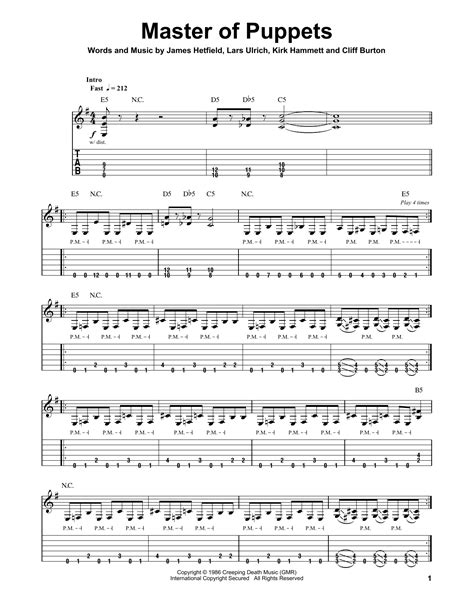 Master Of Puppets by Metallica - Guitar Tab Play-Along - Guitar Instructor