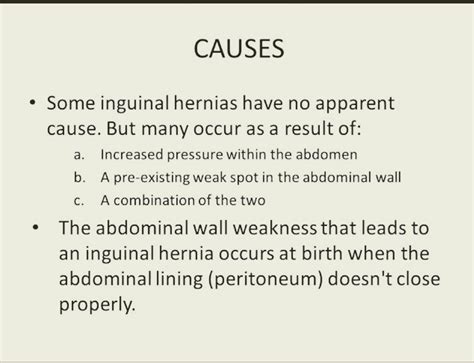 Causes of Inguinal Hernia - PT Master Guide