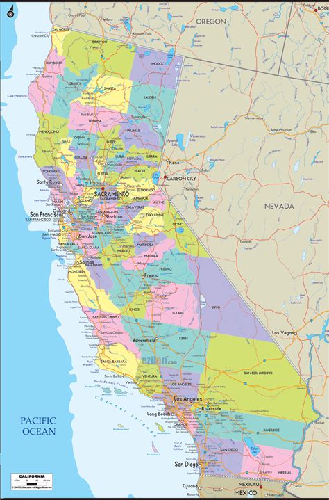 A Map Of California Counties – Topographic Map of Usa with States