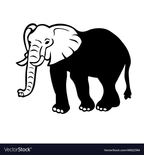 Elephant silhouette with outlines image Royalty Free Vector