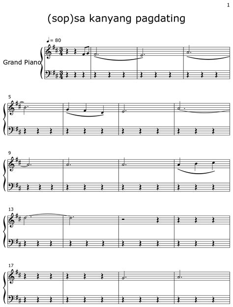 (sop)sa kanyang pagdating - Sheet music for Piano