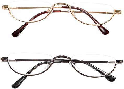 Fuaisi Vintage Alloy Half Moon Classic Reading Glasses Men And Women ...