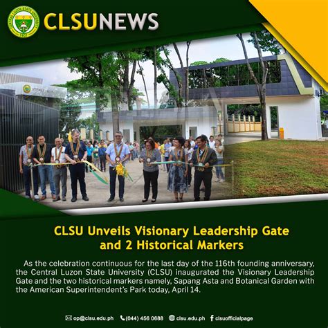 CLSU Unveils Visionary Leadership Gate and 2 Historical Markers ...