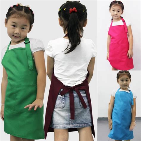 10pcs Kids Aprons Pocket Craft Cooking Baking Art Painting Kids Kitchen ...