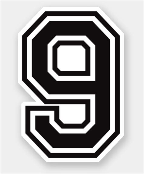 Number nine 9 sports college font sticker | Zazzle.com | Cool lettering ...