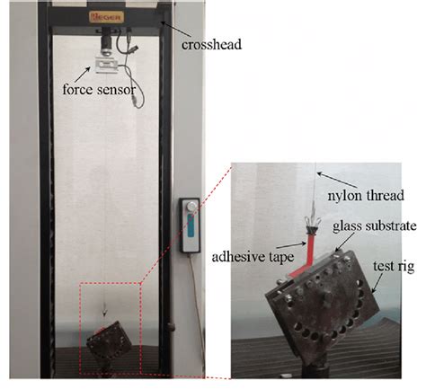 A standard tensile machine and a rig made specially for tuning the ...