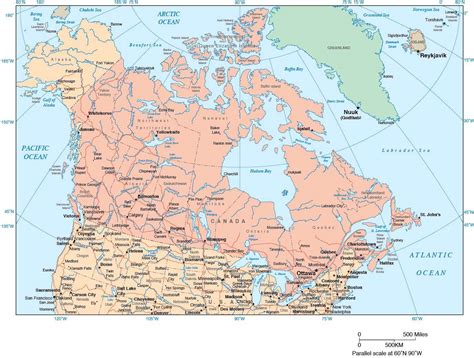 Canada Map With Rivers And Lakes