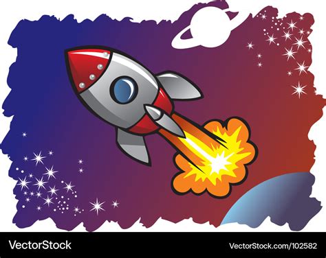 Cartoon spaceship Royalty Free Vector Image - VectorStock