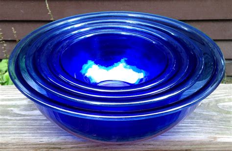 Pyrex Glass Cobalt Blue Mixing Bowls