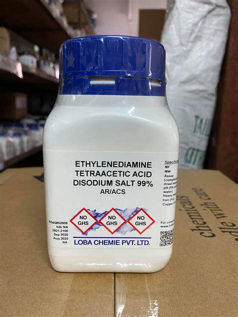 EDTA disodium salt dihydrate 99% AR.grade (500 กรัม/ขวด) ยี่ห้อ Loba ...