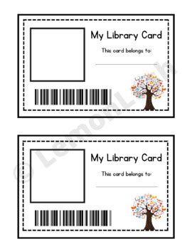 Library Card Template by Lemon Lush Designs | TPT