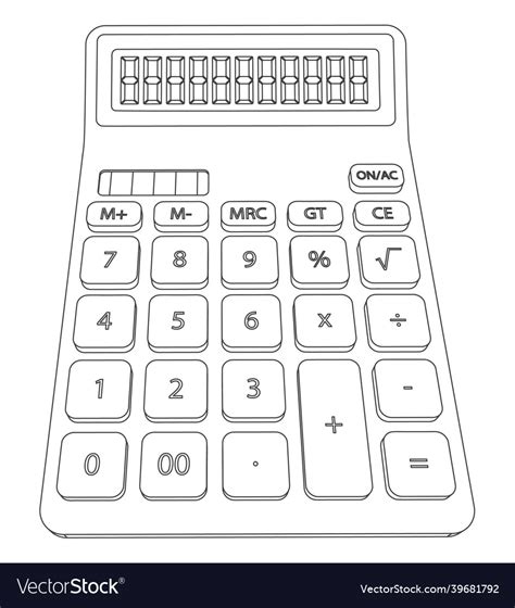 Line art calculator Royalty Free Vector Image - VectorStock