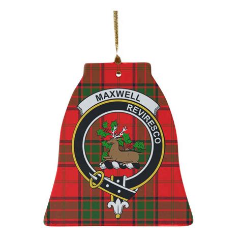 Scottish Maxwell Clan Crest Tartan Ceramic Ornament