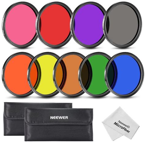 Neewer 9pcs 58MM/67MM Complete Full Color Lens Filter Set For Camera ...