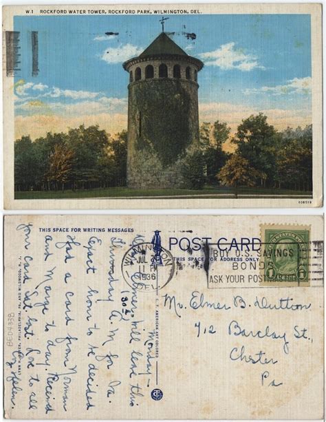 Rockford Water Tower, Rockford Park, Wilmington, Del., 1915–1936, From ...