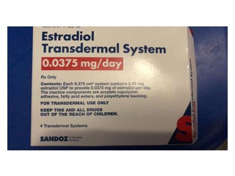 Estradiol Transdermal System, 0.0375 mg/day, Sandoz (RX) Ingredients ...