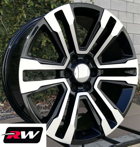 20" inch 20 x9" Wheels for GMC Sierra 1500 Black Machined GMC Denali Rims