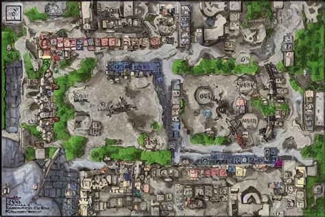 City Street D&D RPG Battlemap | Stable Diffusion