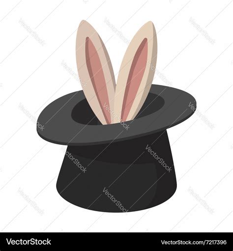 Rabbit appearing from a top magic hat cartoon Vector Image