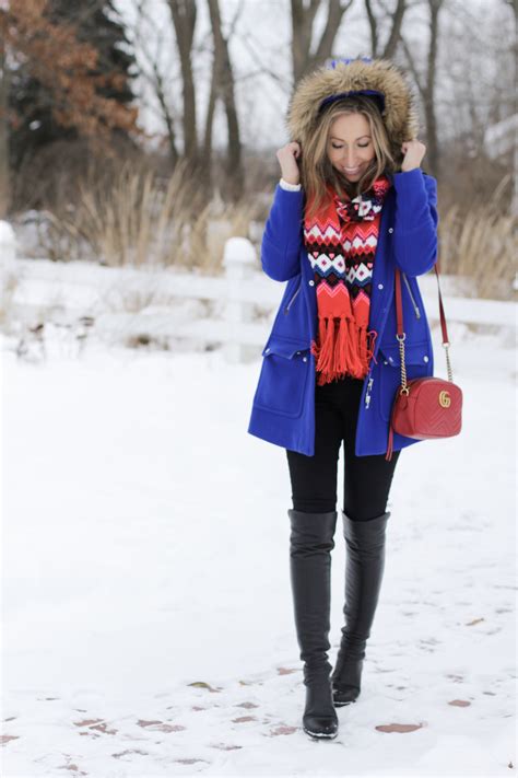 Blue and Red - Winter Outfit - Lilly Style