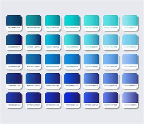 Premium Vector | Blue and cyan color palette with hex