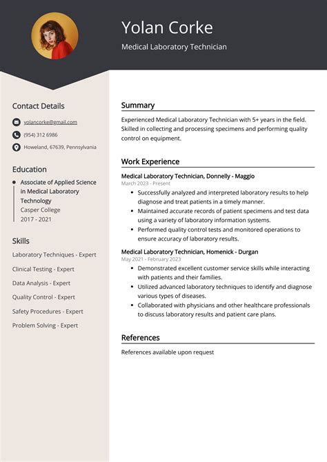 Medical Laboratory Technician Resume Example (Free Guide)