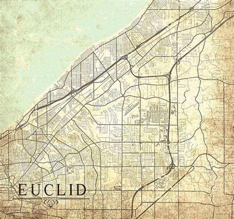 EUCLID OH Canvas print Ohio OH Vintage map Euclid Oh City map | Map ...