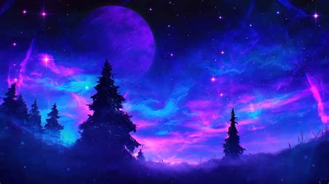 Beautiful Night Sky Scenery 4K #4170h Wallpaper PC Desktop