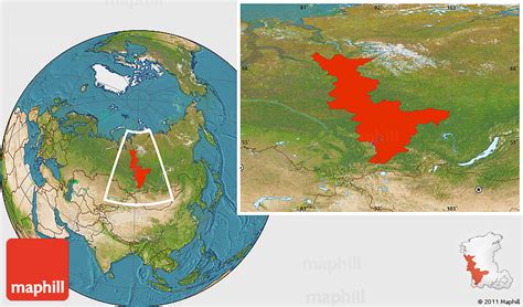 Satellite Location Map of Krasnoyarsk Krai