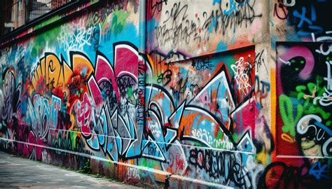 Graffiti filled city streets showcase vibrant, messy, and abstract ...