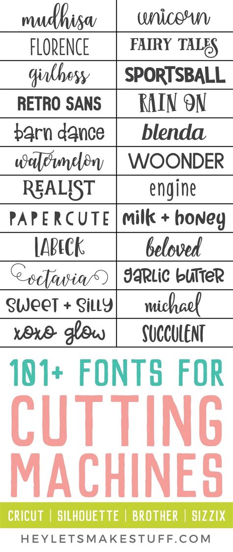 101 Fonts for Cutting Machines - Hey, Let's Make Stuff