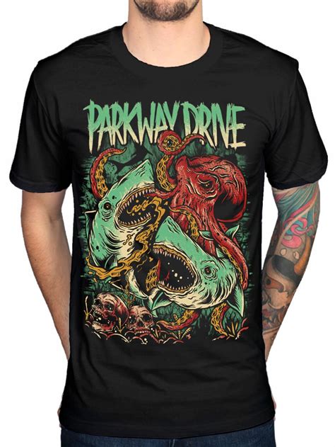 Official Parkway Drive NEW Sharktapuss T Shirt Band Merch Metalcore 50 ...