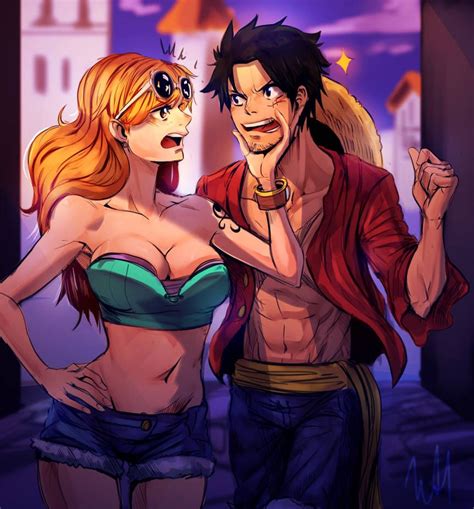 Baka by lukesChillArt666 | Luffy, One piece manga, One piece nami