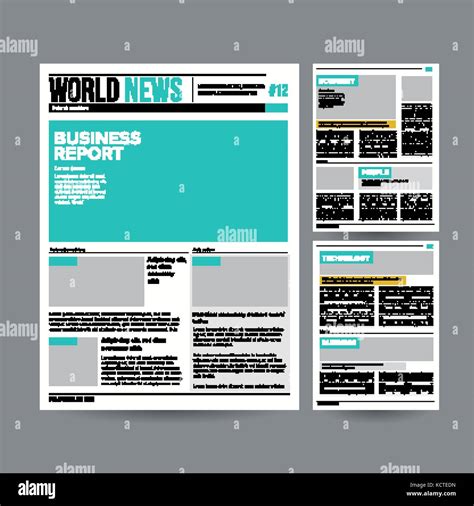 Newspaper Design Template Vector. Modern Newspaper Layout Template ...