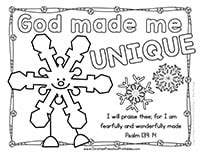 God Made Me Coloring Page