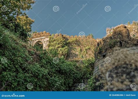 Gate of Pavagadh Fort Pavagadh Archaeological Park Stock Photo - Image ...