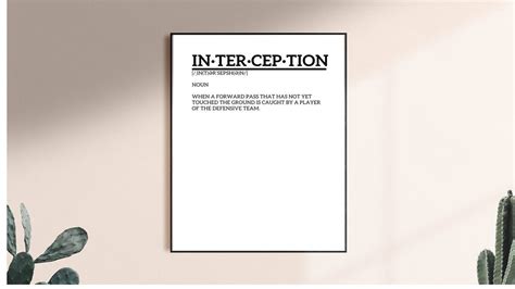 Interception Definition Football Football Decor Definition - Etsy