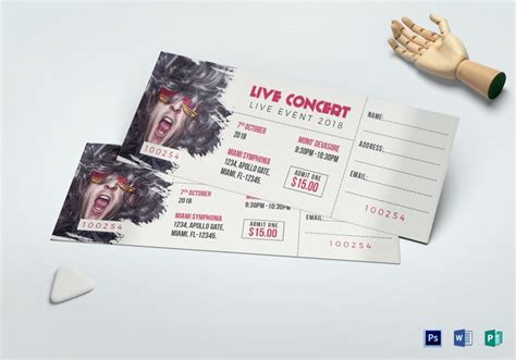 Live Concert Ticket Template | Concert ticket template, Ticket template ...