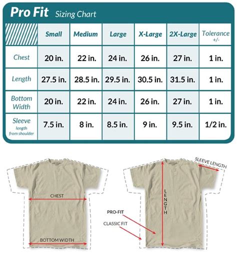 Usa T Shirt Size Chart