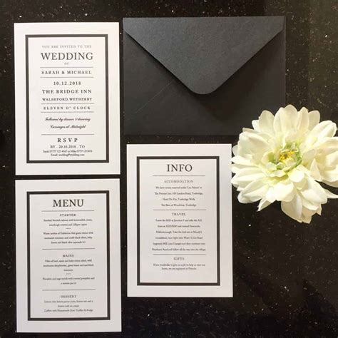 Black and White Wedding Invitations and Stationery - Wagtail Designs